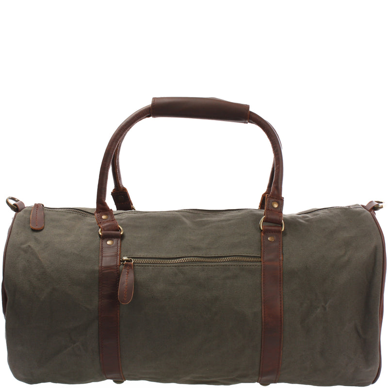 Leconi Weekender Reisetasche Sporttasche vintage Leder Canvas grün LE2004 Heißer Verkauf