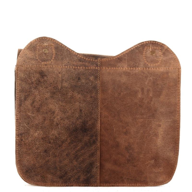 Leconi Umhängetasche Schultertasche Freizeittasche Büffelleder klein vintage braun LE3061 Top Angebot
