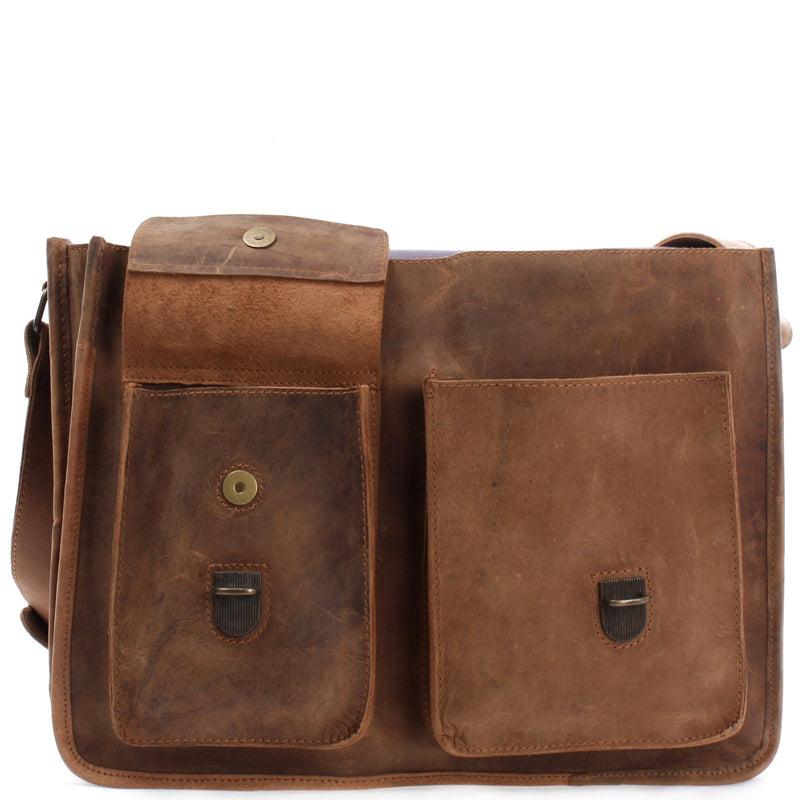 Leconi große Aktentasche Lehrertasche Businesstasche Leder vintage braun LE3030 Online Outlet