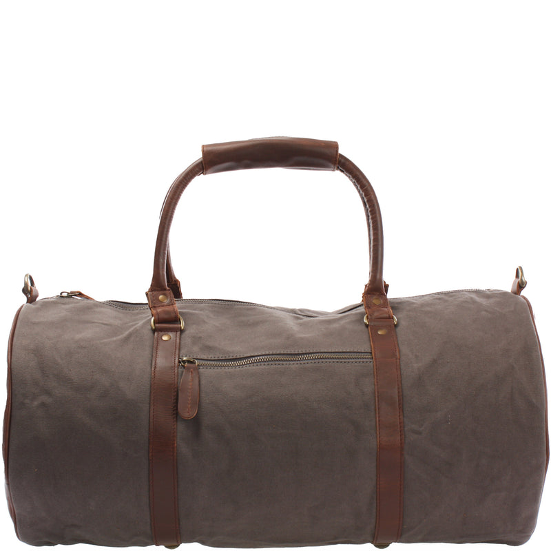 Leconi Weekender Reisetasche Sporttasche vintage Leder Canvas grau LE2004 Zeitlich begrenztes Angebot