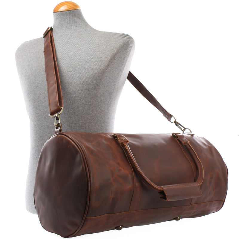 Leconi Weekender Reisetasche Sporttasche vintage Leder braun LE2004 Große Rabatte