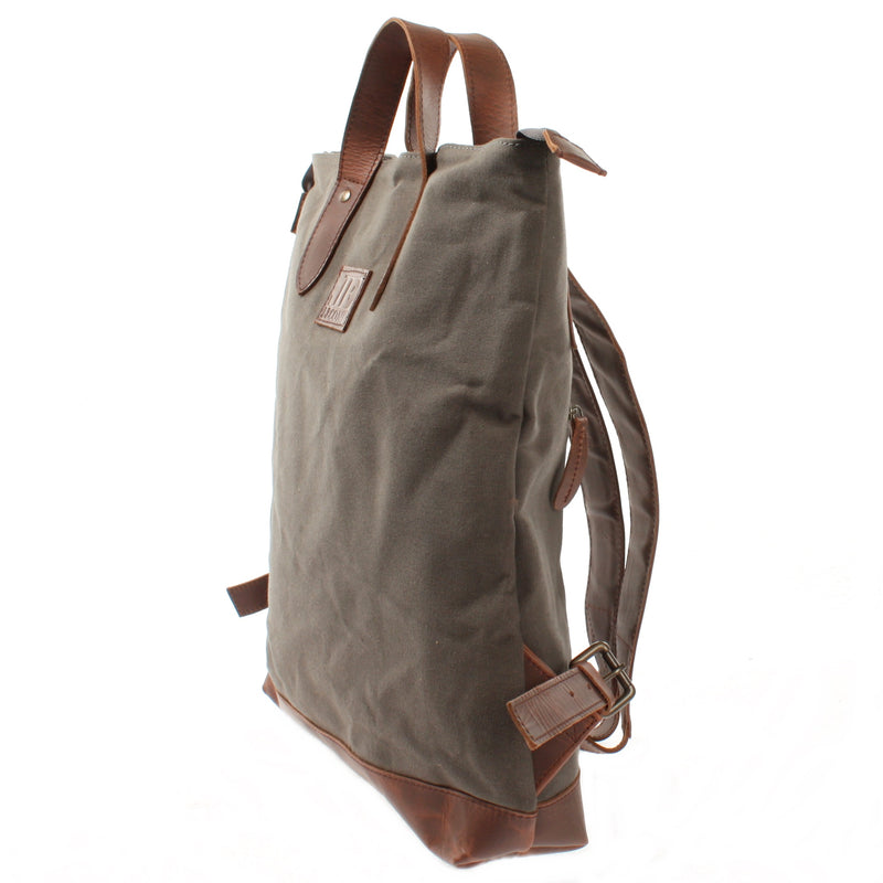 Leconi Freizeitrucksack Rucksack DIN A4 Canvas Leder grau LE1021 Tägliche Deals