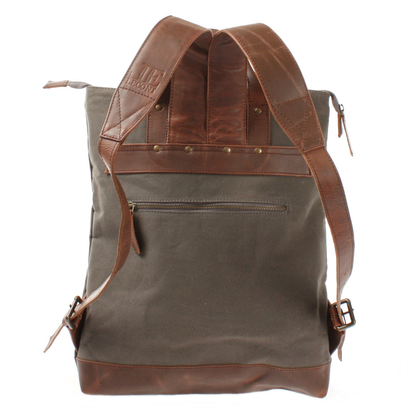 Leconi Freizeitrucksack Rucksack DIN A4 Canvas Leder grau LE1021 Tägliche Deals