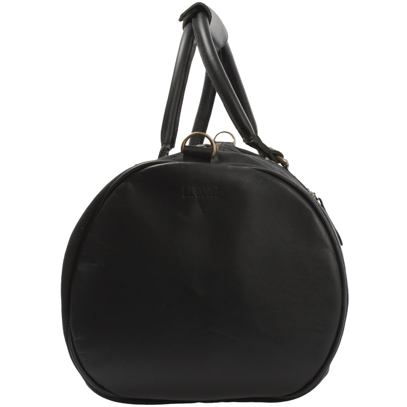 Leconi Weekender Reisetasche Sporttasche vintage Leder Canvas schwarz LE2004 Wochenangebot