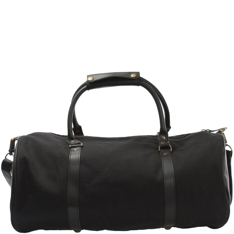 Leconi Weekender Reisetasche Sporttasche vintage Leder Canvas schwarz LE2004 Wochenangebot