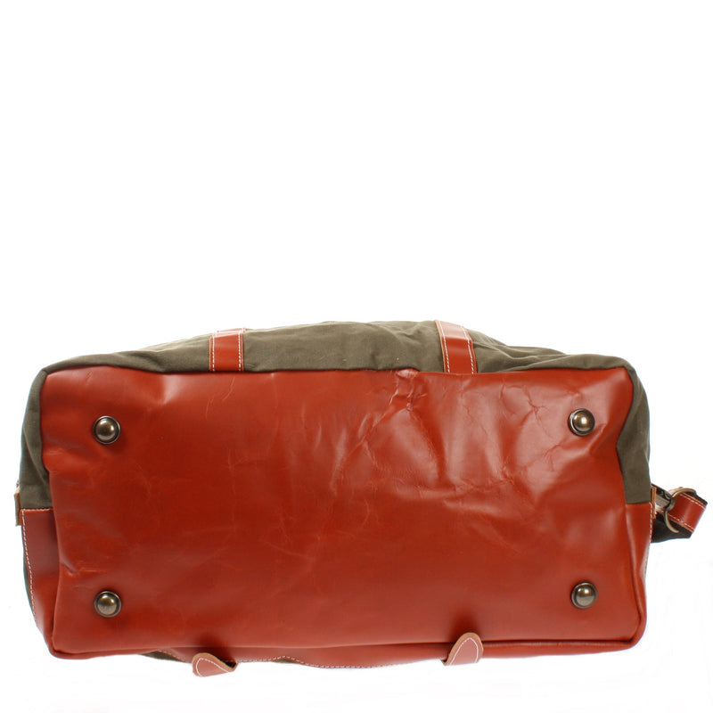 Leconi Reisetasche Weekender Handgepäck Leder Canvas grün LE2010 Letzte 3 Tage
