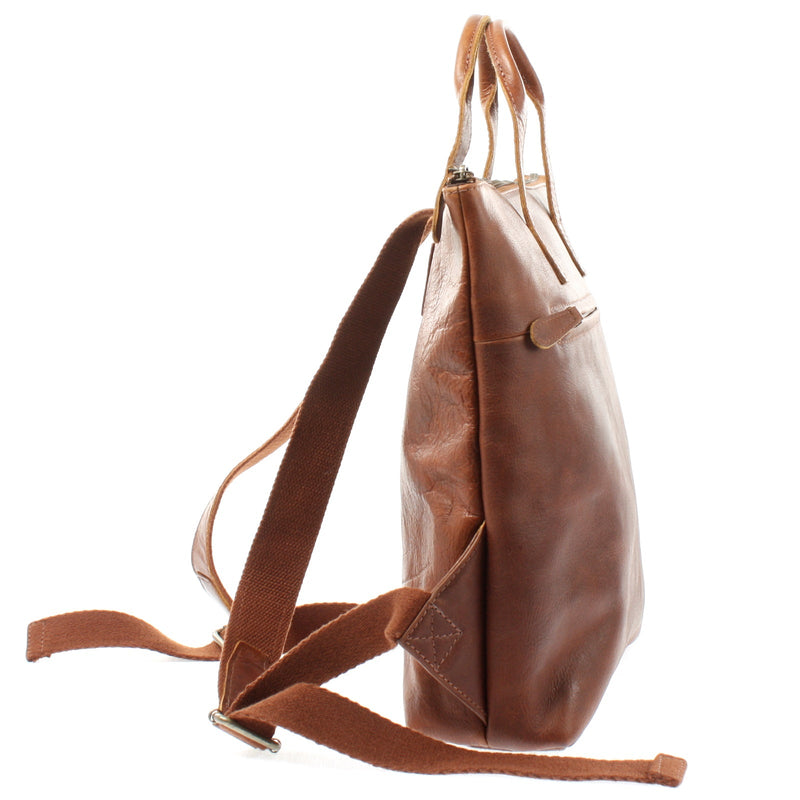 Leconi Rucksack Lederrucksack Freizeitrucksack Damen Herren Leder braun LE1031 Neueste Stile