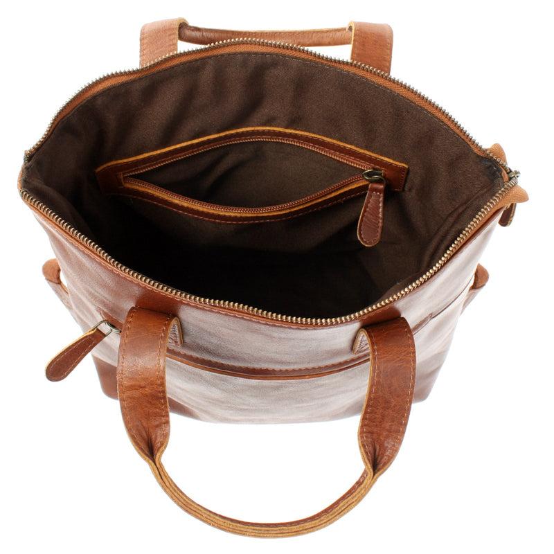 Leconi Rucksack Lederrucksack Freizeitrucksack Damen Herren Leder braun LE1031 Neueste Stile