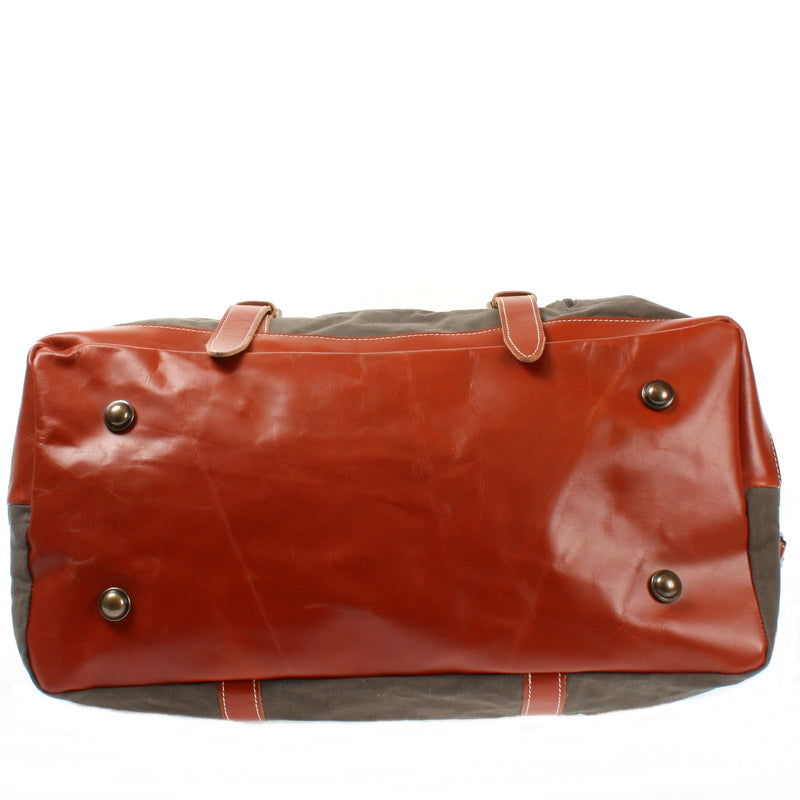 Leconi Reisetasche Weekender Handgepäck Leder Canvas grau LE2010 Letzte 2 Tage