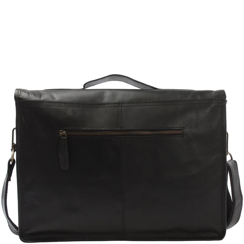 Leconi Aktentasche Businesstasche Messenger Bag Vintage Leder schwarz LE3009 Zeitbegrenzte Promotion