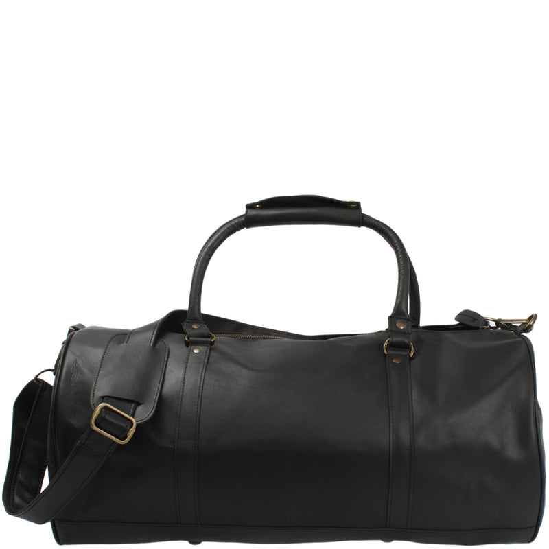 Leconi Weekender Reisetasche Sporttasche vintage Leder schwarz LE2004