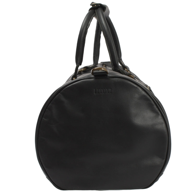 Leconi Weekender Reisetasche Sporttasche vintage Leder schwarz LE2004 Bis zu 60% Rabatt