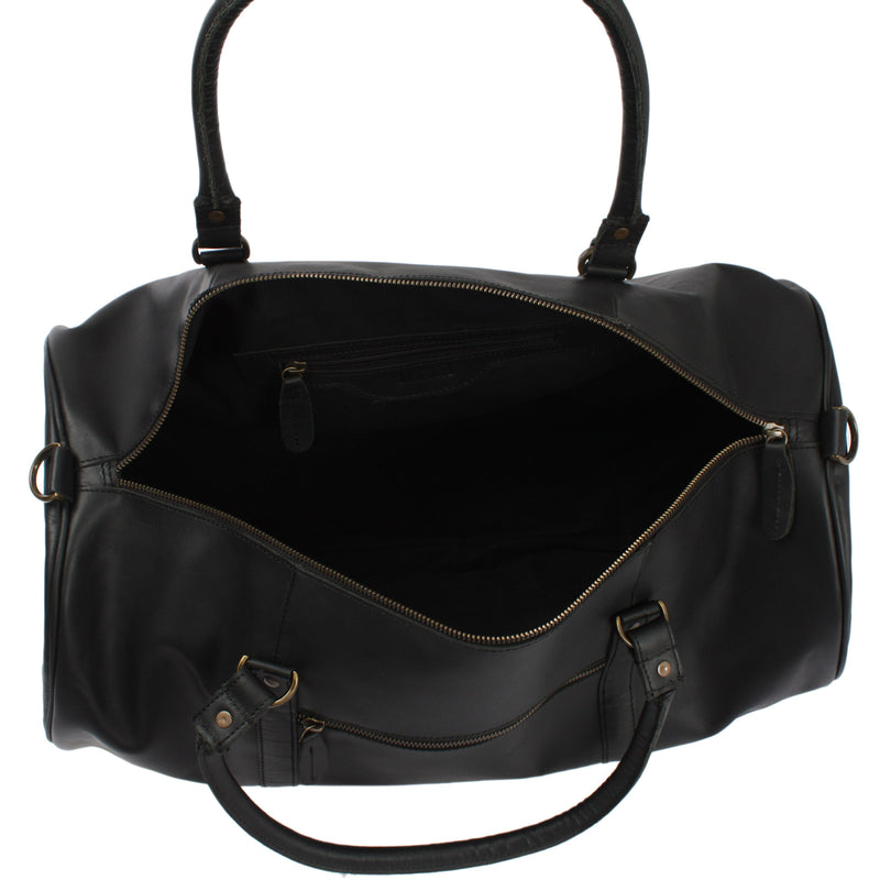 Leconi Weekender Reisetasche Sporttasche vintage Leder schwarz LE2004 Bis zu 60% Rabatt