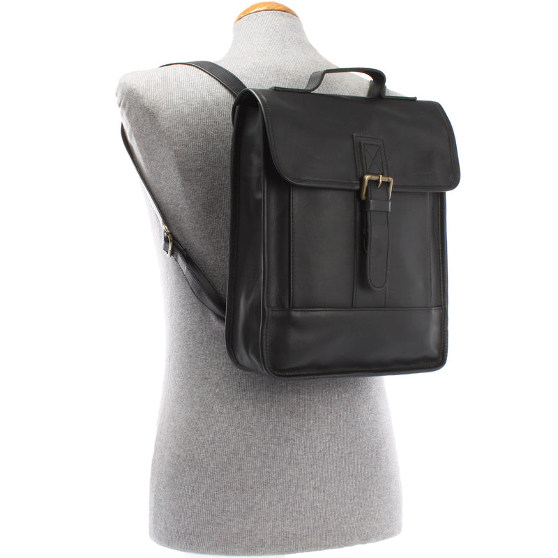 Leconi Freizeitrucksack Lederrucksack Cityrucksack Leder schwarz LE1030 Nur für heute