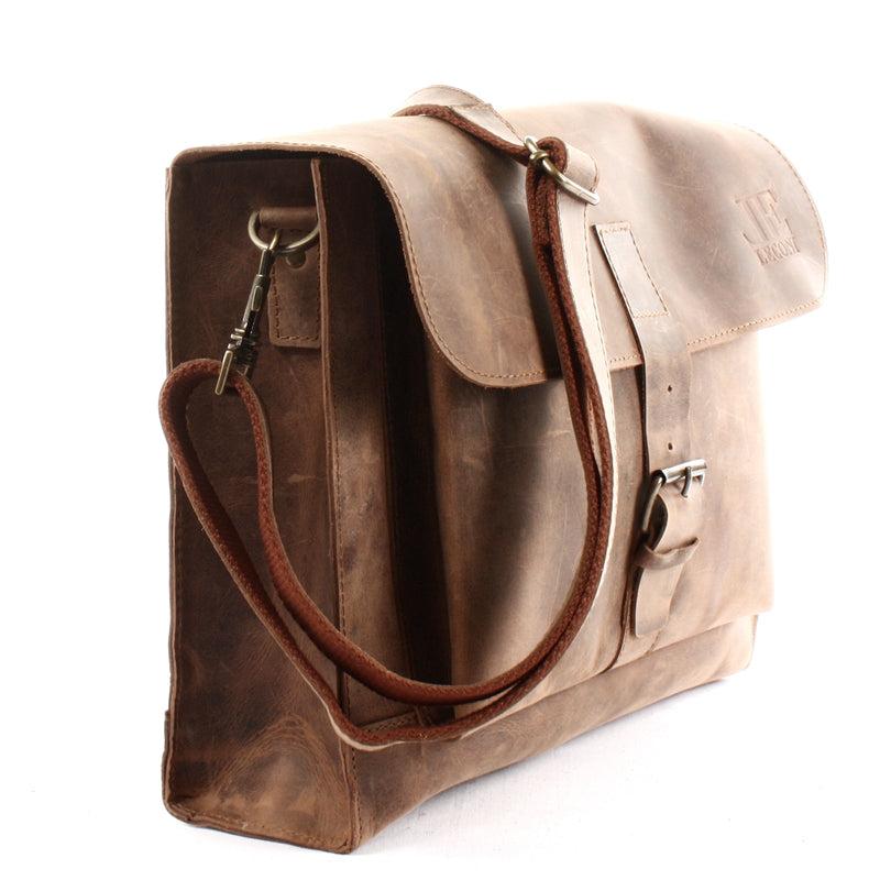 Leconi Messenger Bag Aktentasche Damen Herren Leder vintage braun LE3054 Bis zu 55% Rabatt