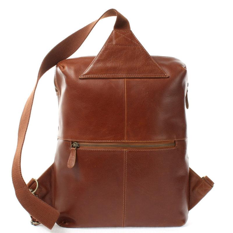 Leconi Crossbag Bodybag Lederrucksack Freizeit Rucksack Damen Herren Leder braun LE1029 Discount Store für neue Produkte