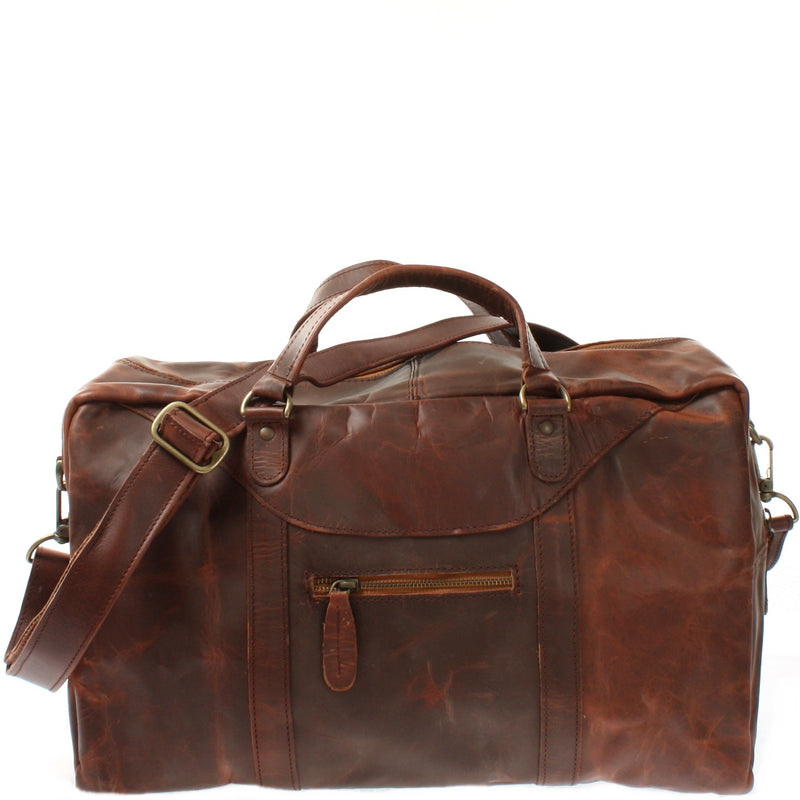 Leconi kleine Reisetasche Weekender Handgepäck Leder braun LE2009 Super Rabatt
