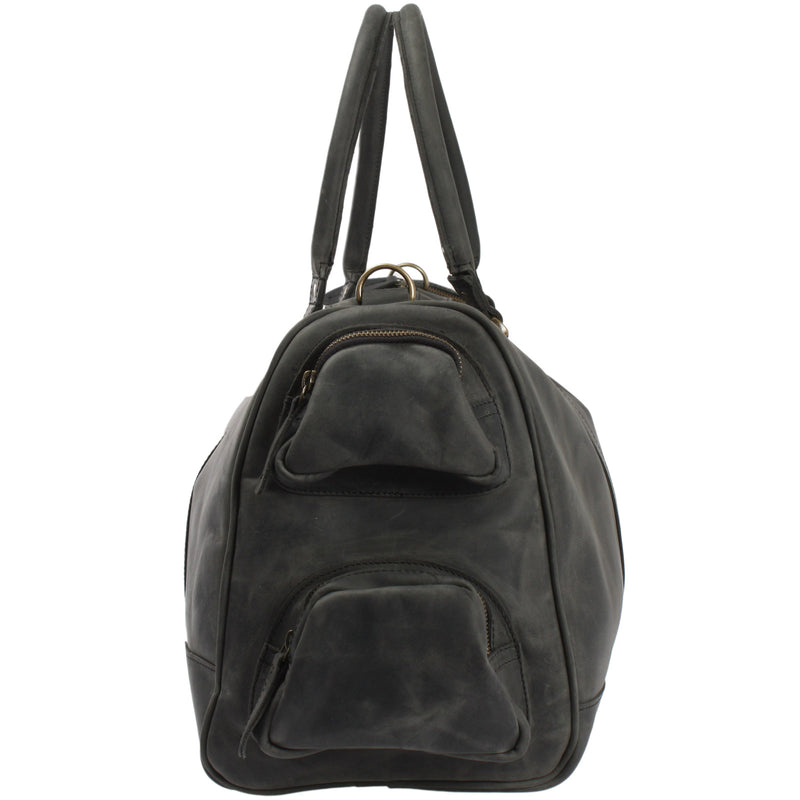 Leconi Reisetasche Weekender Sporttasche Ledertasche Damen Herren Leder grau LE2017 Riesige Rabatte