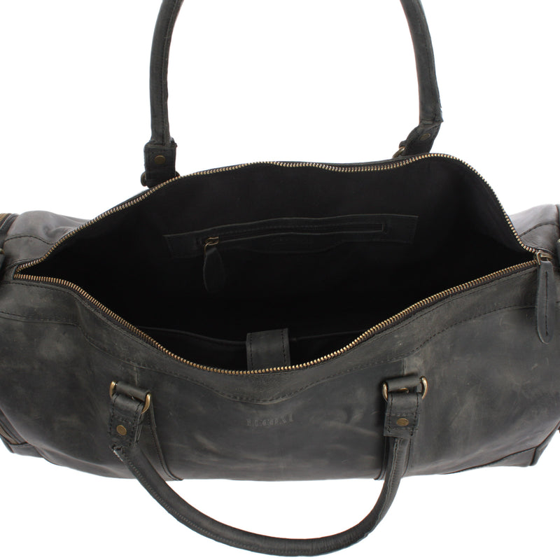 Leconi Reisetasche Weekender Sporttasche Ledertasche Damen Herren Leder grau LE2017 Riesige Rabatte