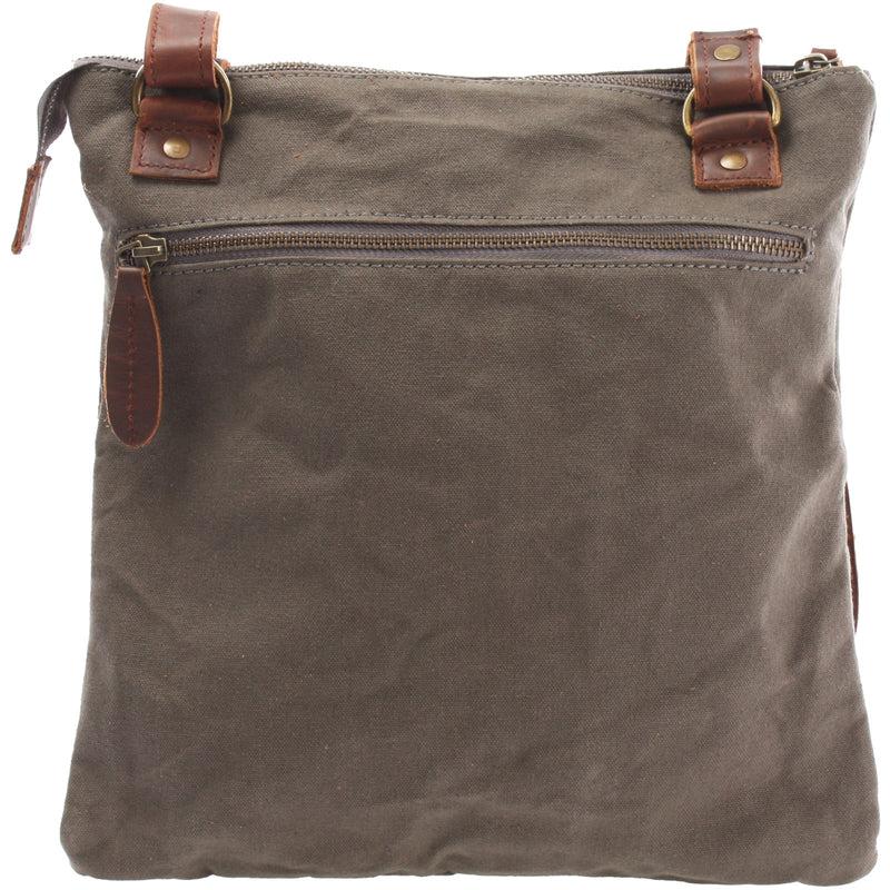 Leconi Umhängetasche Schultertasche Damen Herren Used Look Leder Canvas grau LE3011 50% Rabatt mit kostenlosem Versand