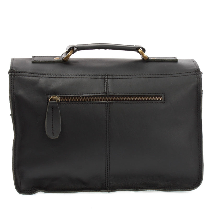 Leconi kleine Arbeitstasche Ledertasche Umhängetasche Leder schwarz LE3023 Speichern exportieren