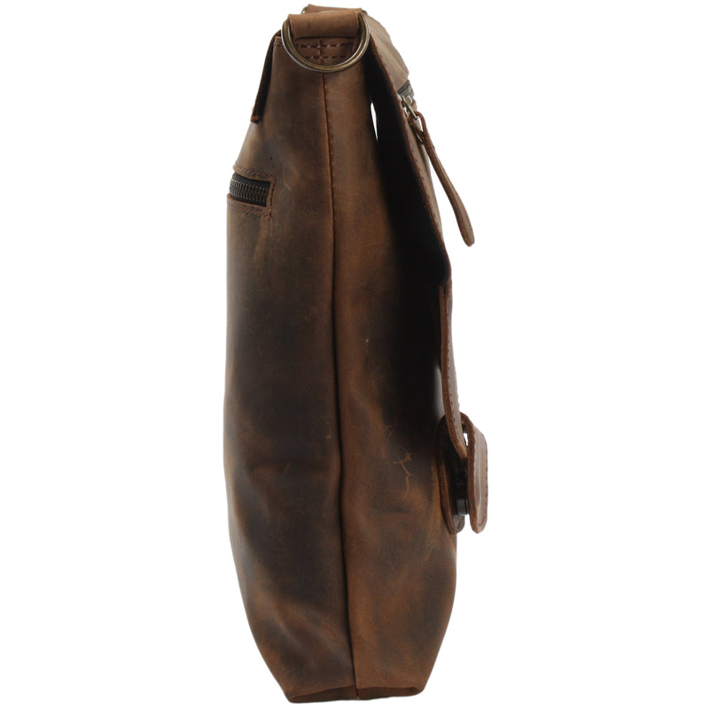 Leconi Umhängetasche Ledertasche Schultertasche Leder schlamm LE3027 Black Friday Preise