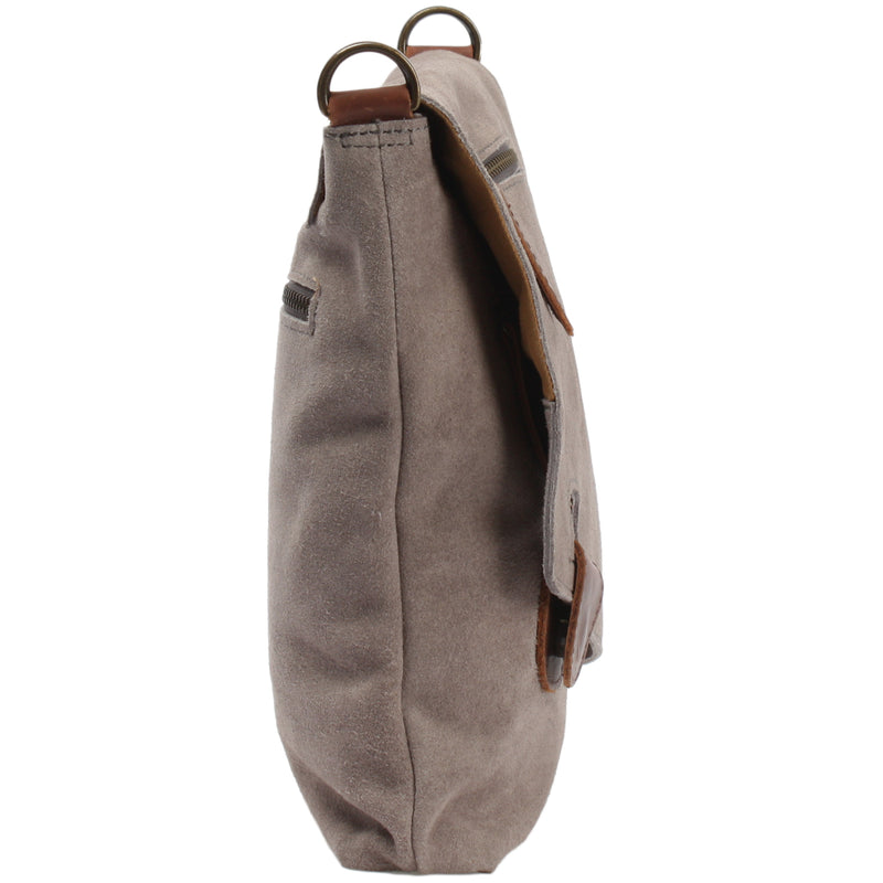 Leconi Umhängetasche Ledertasche Damen Schultertasche Wildleder grau LE3027 Rabatte dieses Monats