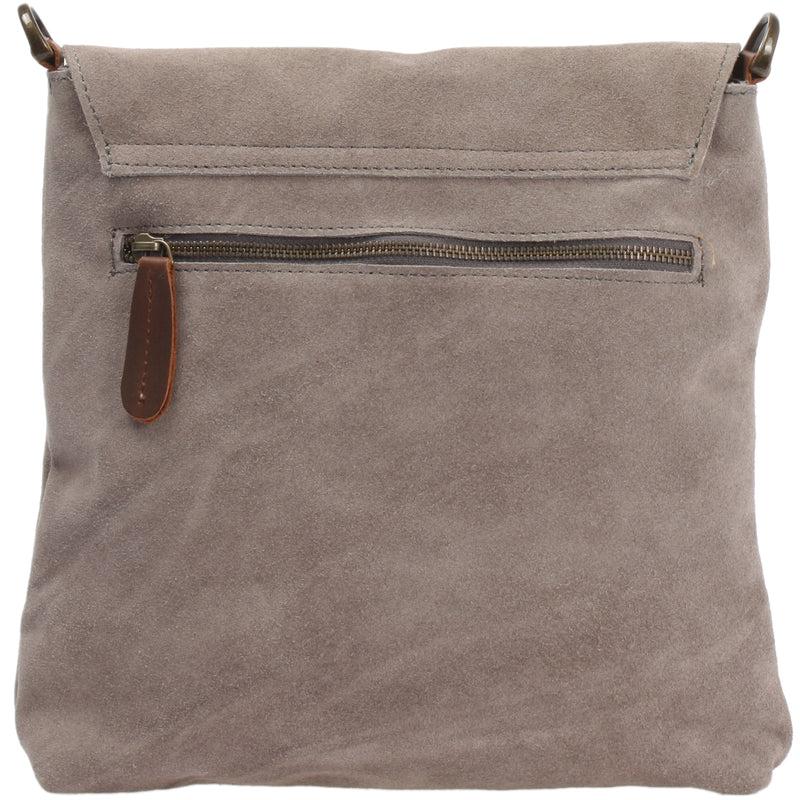 Leconi Umhängetasche Ledertasche Damen Schultertasche Wildleder grau LE3027 Rabatte dieses Monats