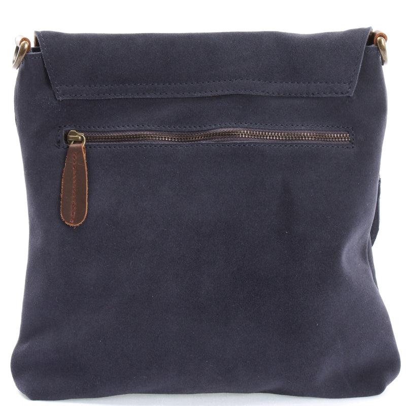 Leconi Umhängetasche Damentasche Wildleder Leder indigo blau LE3027 2025