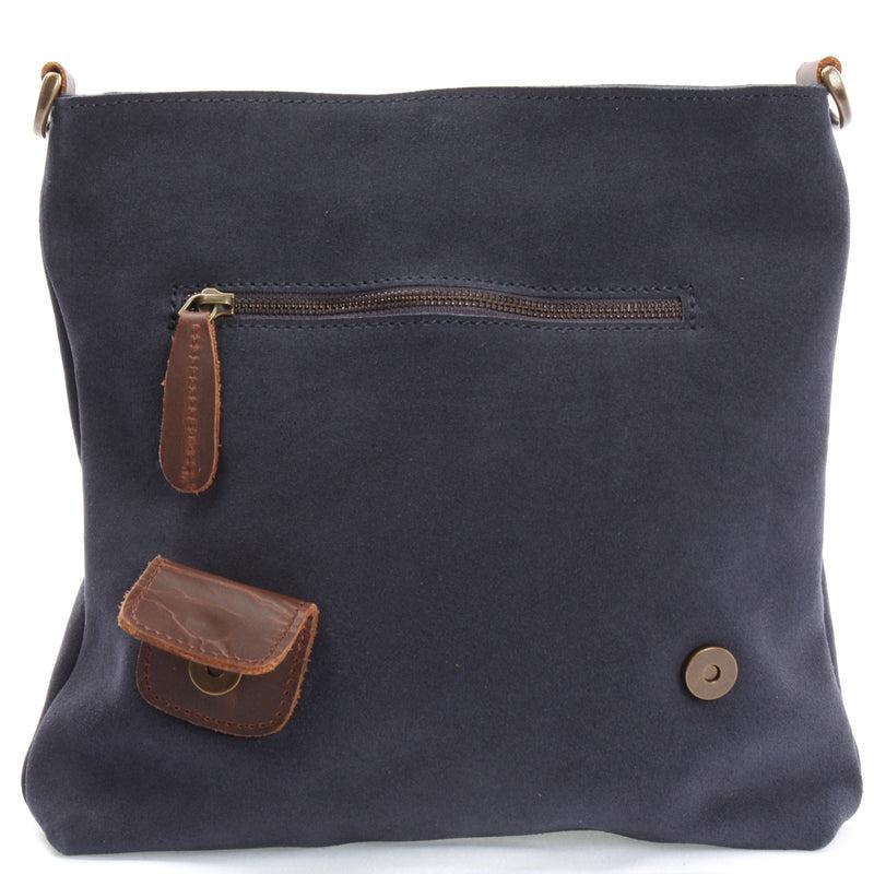 Leconi Umhängetasche Damentasche Wildleder Leder indigo blau LE3027 2025