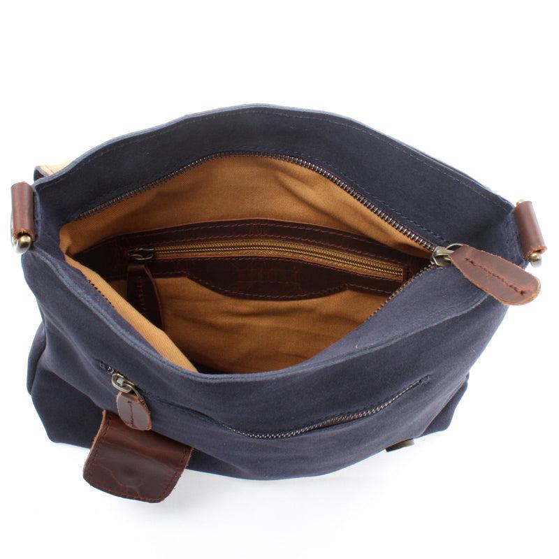 Leconi Umhängetasche Damentasche Wildleder Leder indigo blau LE3027 2025