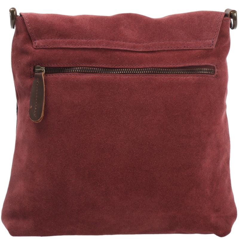 Leconi Umhängetasche Ledertasche Damen Schultertasche Wildleder bordeaux LE3027 Online
