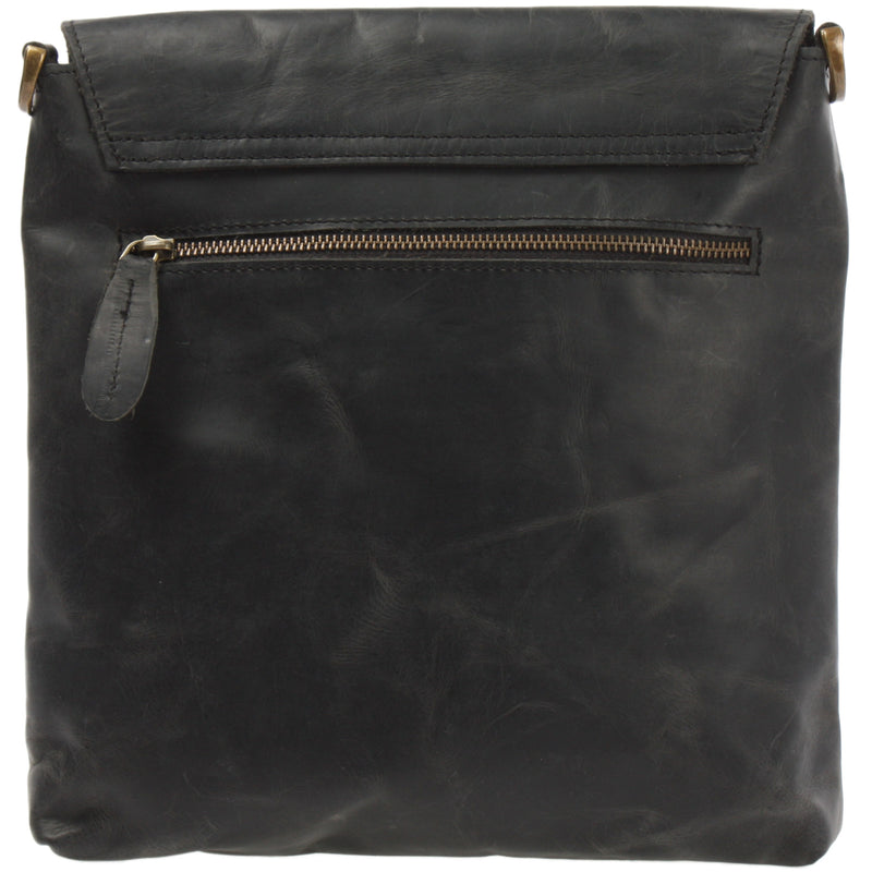Leconi Umhängetasche Ledertasche Schultertasche Leder grau LE3027 Auslauf
