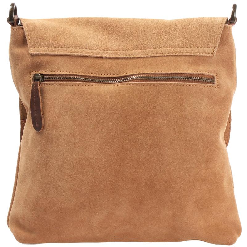 Leconi Umhängetasche Ledertasche Damen Schultertasche Wildleder cognac LE3027 Angebote