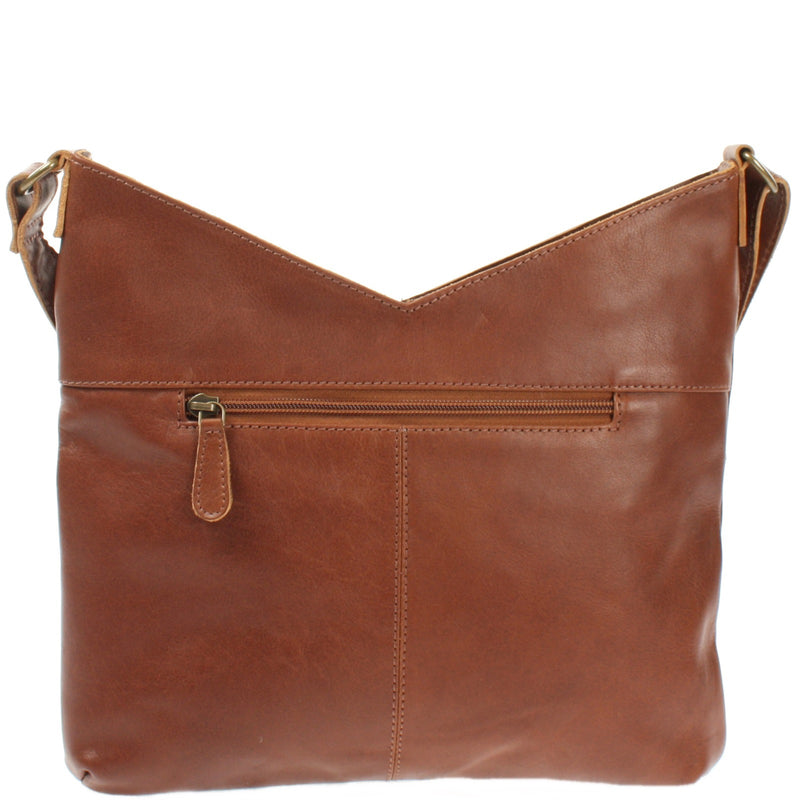 Leconi Schultertasche Umhängetasche Handtasche Leder braun LE0065 im Angebot