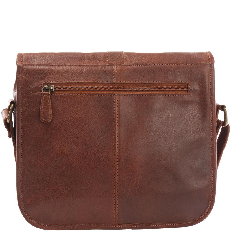 Leconi Umhängetasche Schultertasche Freizeittasche Büffelleder braun LE3085 Schlussverkauf
