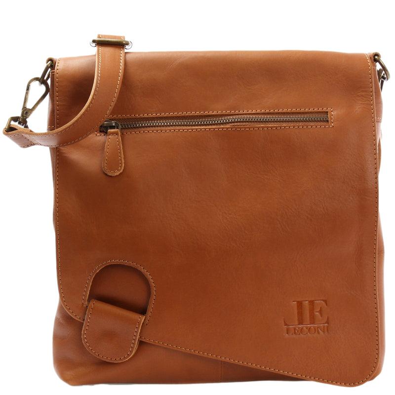 Leconi Umhängetasche Ledertasche Schultertasche Leder cognac LE3073 Günstiger Verkauf