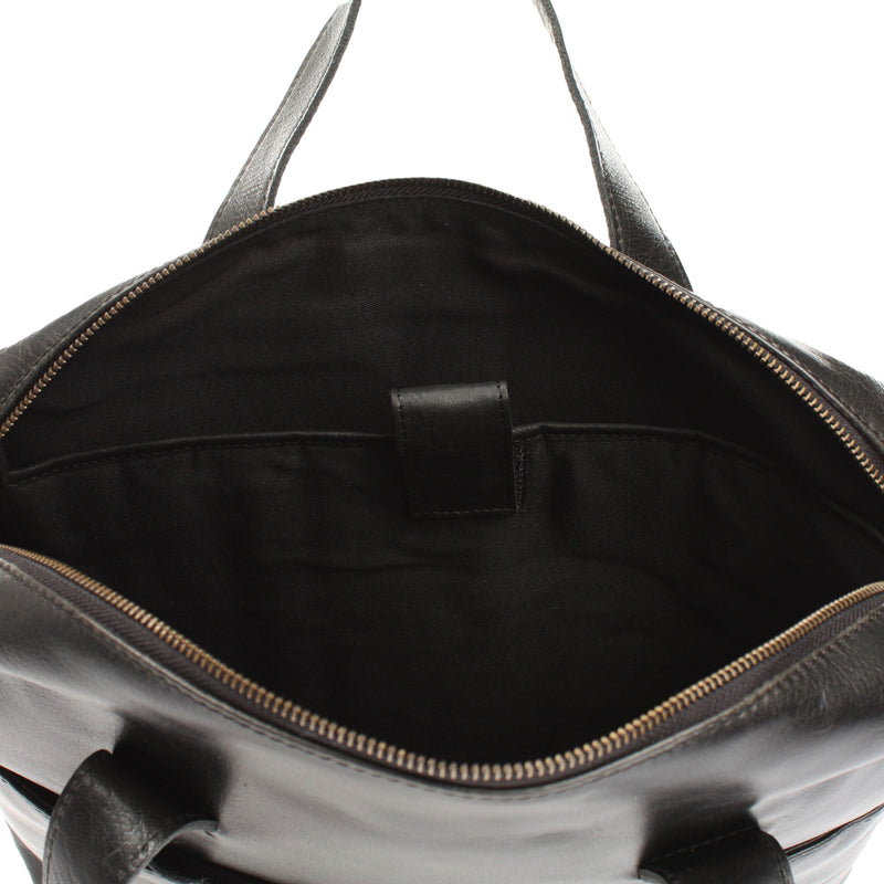 Leconi Schultertasche Henkeltasche Shopper Handtasche Damen Leder schwarz LE0059 Kostenloser Versand