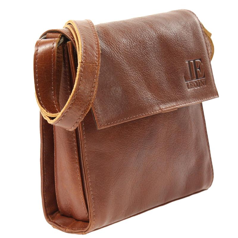 Leconi kleine Schultertasche Umhängetasche Damentasche Leder braun LE3082 Limitierter Zeitrabatt