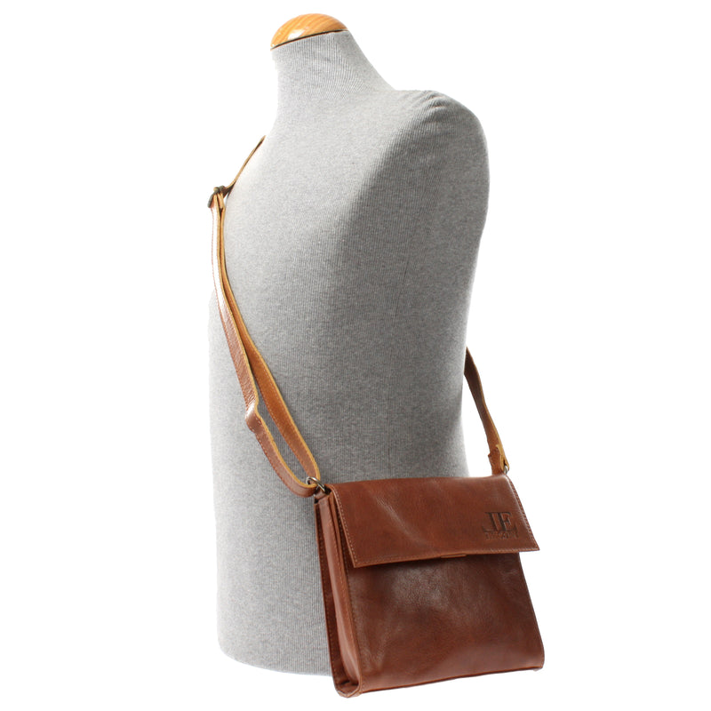 Leconi kleine Schultertasche Umhängetasche Damentasche Leder braun LE3082 Limitierter Zeitrabatt