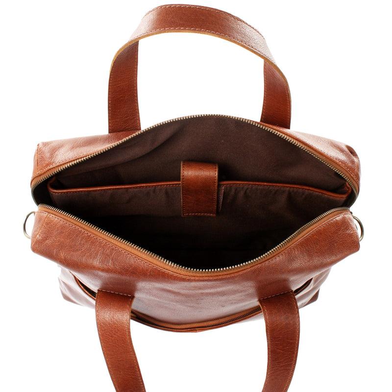 Leconi Schultertasche Henkeltasche Shopper Handtasche Damen Leder braun LE0059 Sonderangebot