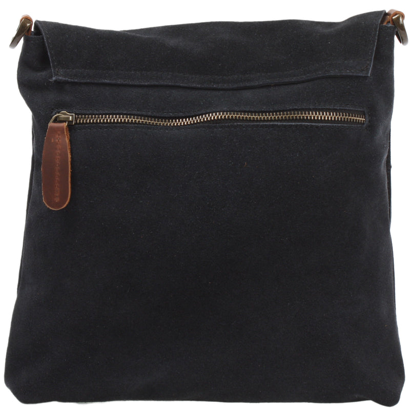 Leconi Umhängetasche Ledertasche Damen Schultertasche Wildleder anthrazit LE3027 Rabatt