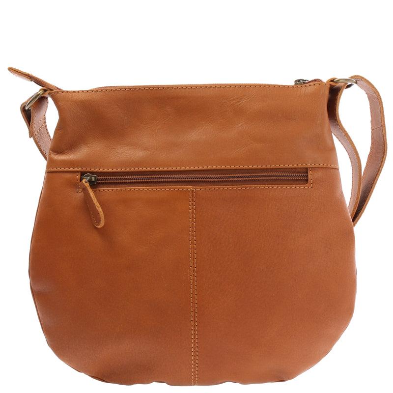 Leconi kleine Umhängetasche Damentasche Leder cognac LE0070 Versandkostenfrei