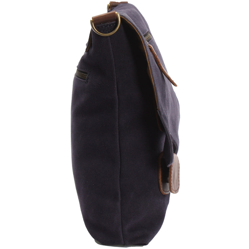 Leconi Umhängetasche Ledertasche Damen Schultertasche Wildleder navy LE3027 Online Shopping