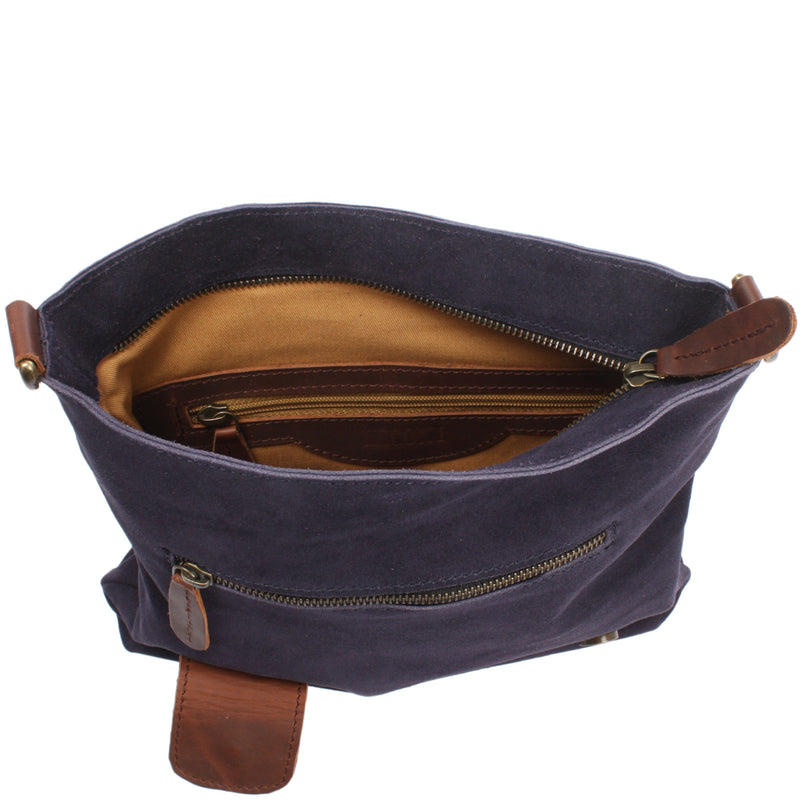Leconi Umhängetasche Ledertasche Damen Schultertasche Wildleder navy LE3027 Online Shopping