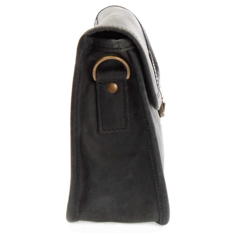Leconi kleine Damentasche Umhängetasche Leder grau LE3041 Black Friday