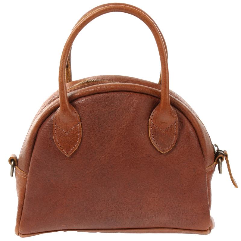 Leconi kleine Henkeltasche Ledertasche Damentasche Leder braun LE3083 Vatertagsangebot