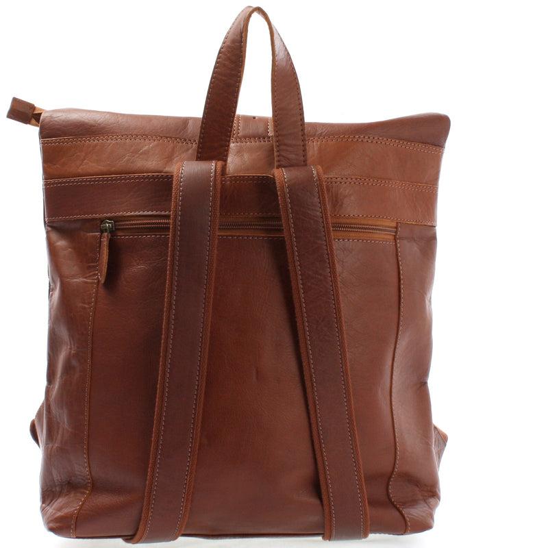 Leconi Roll Top Lederrucksack Lederrucksack DIN A4 Leder braun LE1034 Top Angebot