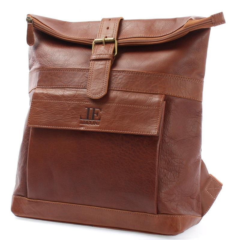 Leconi Roll Top Lederrucksack Lederrucksack DIN A4 Leder braun LE1034 Top Angebot