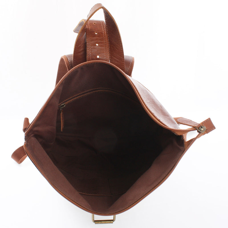 Leconi Roll Top Lederrucksack Lederrucksack DIN A4 Leder braun LE1034 Top Angebot